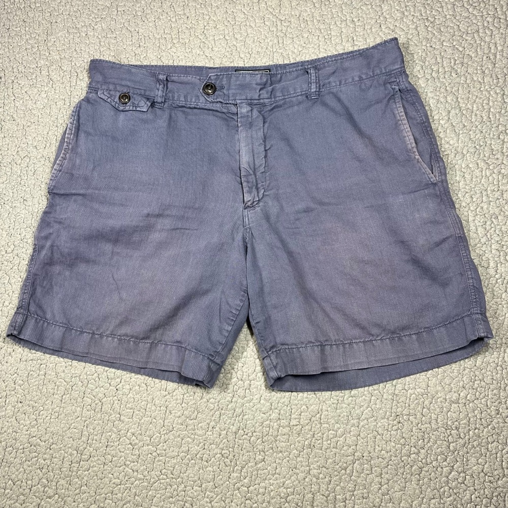 Todd Snyder Linen Blend Shorts Mens Size 32 Blue Gray Tailored Chino PA1379959
